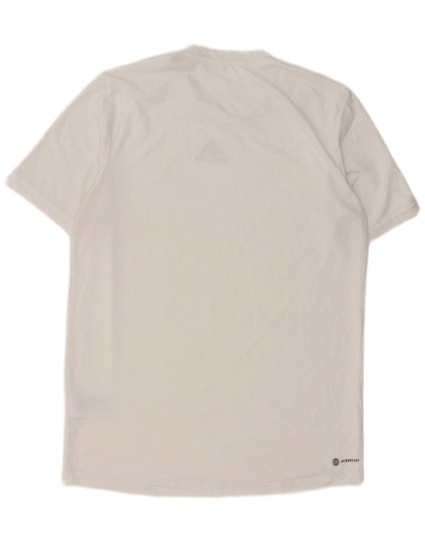 Maglietta Adidas Aeroready da uomo, piccola, in poliestere bianco