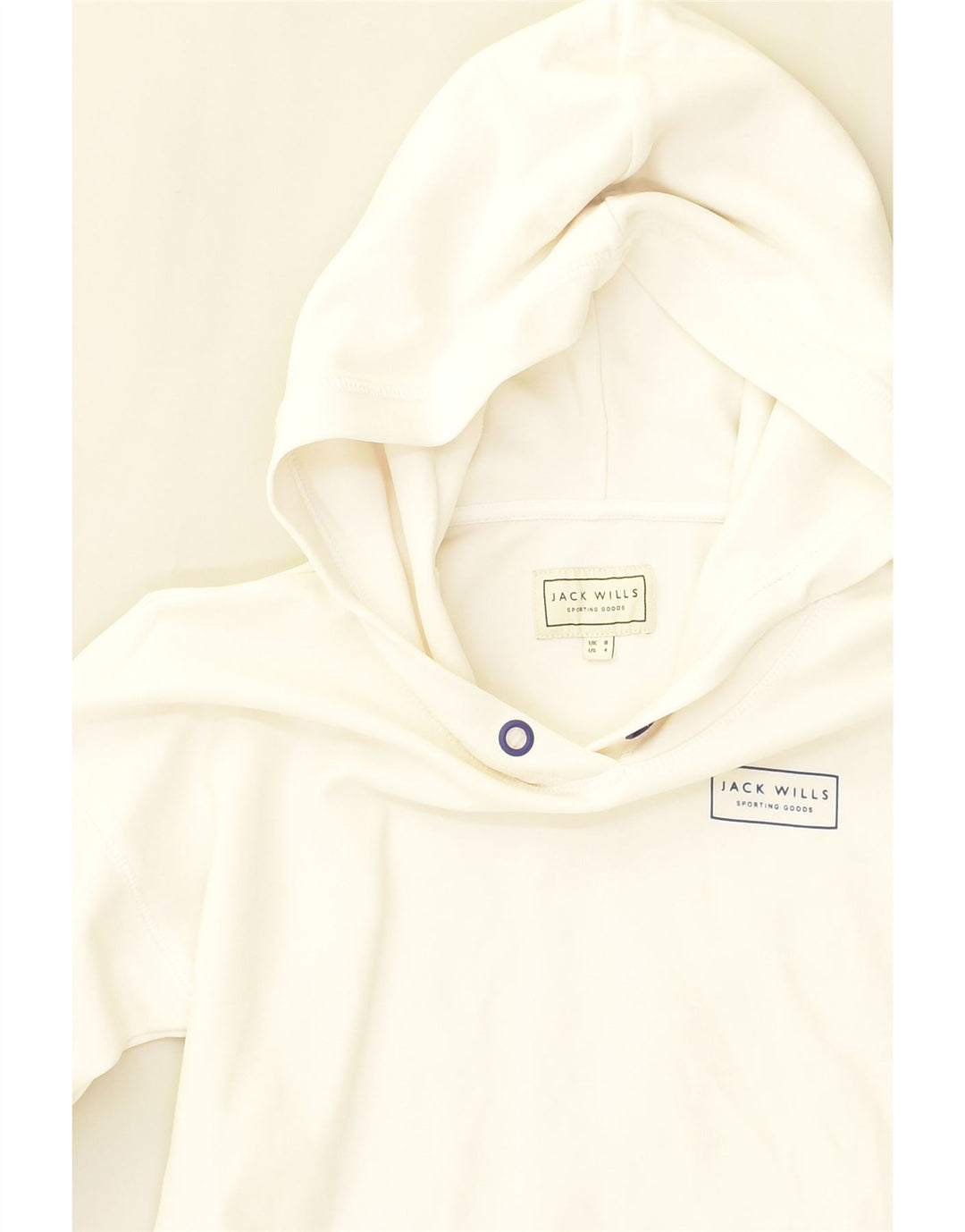 JACK WILLS Womens Hoodie Jumper UK 8 Small White Lyocell | Vintage Jack Wills | Thrift | Second-Hand Jack Wills | Used Clothing | Messina Hembry 