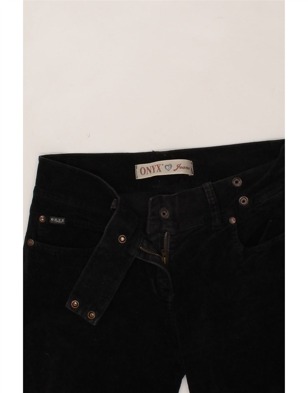 ONYX Womens Bootcut Casual Trousers W29 L31 Black Cotton Vintage Onyx and Second-Hand Onyx from Messina Hembry 