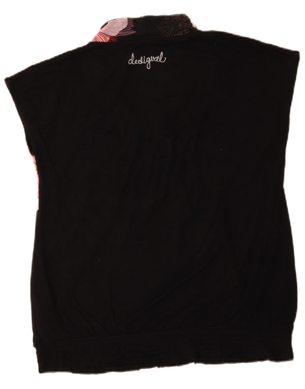 Desigual Donna Camicetta Top UK 16 Grande Viscosa floreale multicolore