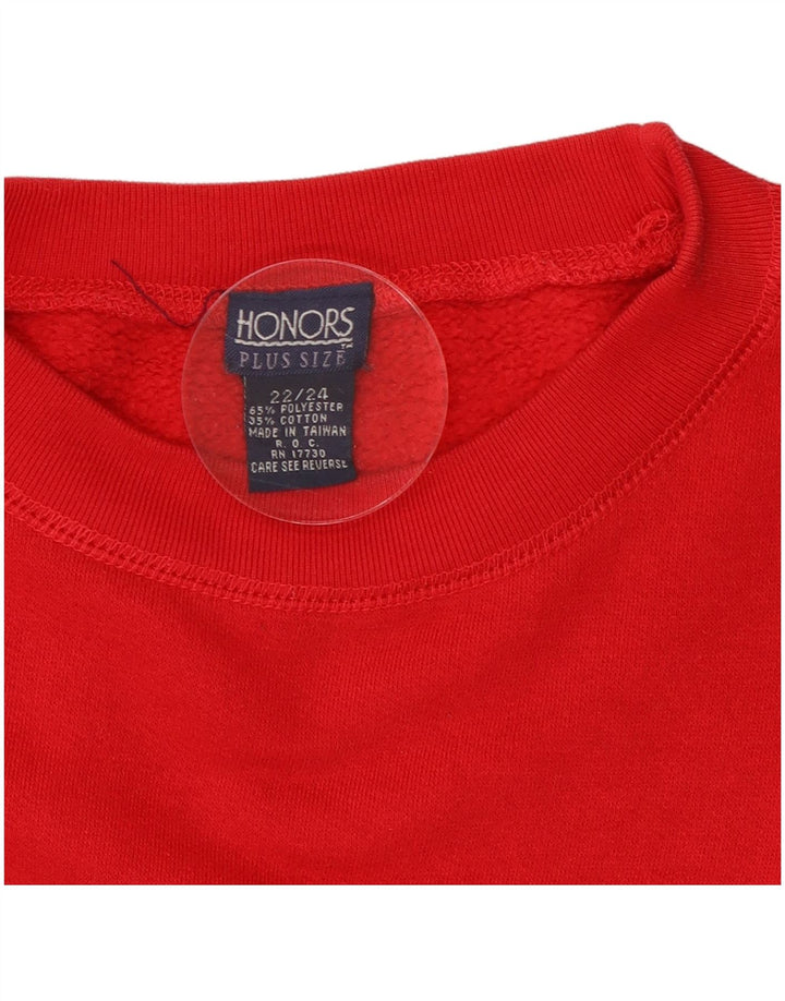 Felpa oversize con grafica da donna Honors UK 22/24 2XL Rosso