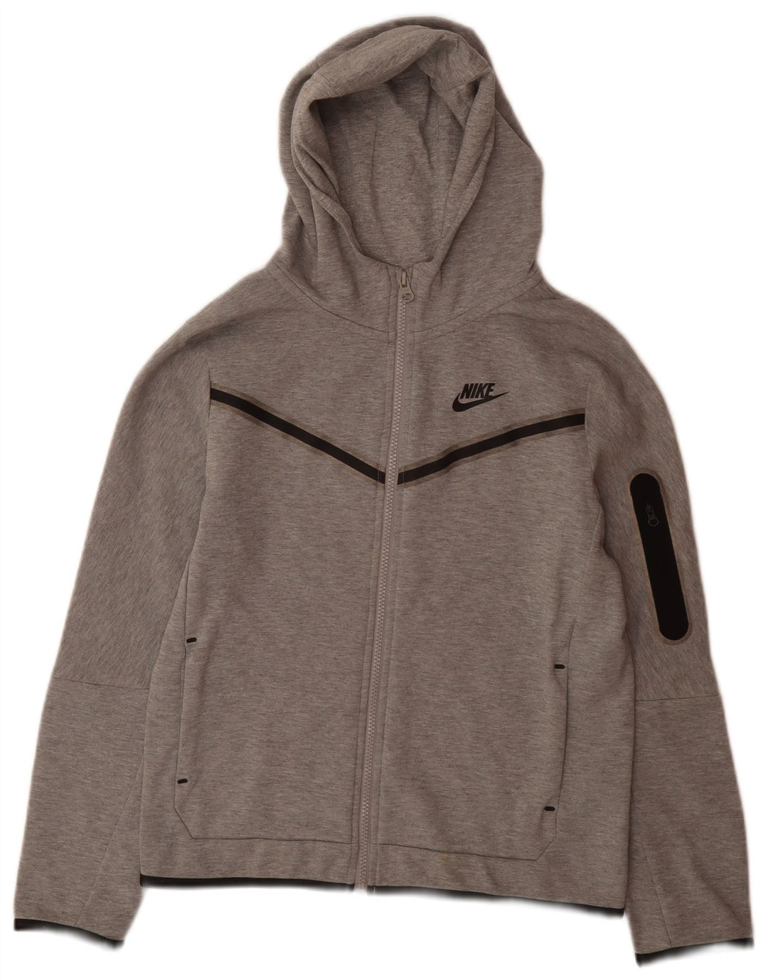 Maglione con cappuccio e zip NIKE per ragazzi 12-13 anni, grande in cotone grigio