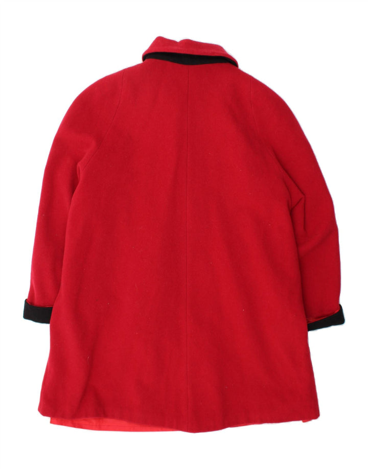 VINTAGE Womens Overcoat UK 16 Large Red Colourblock Wool Vintage Vintage and Second-Hand Vintage from Messina Hembry 