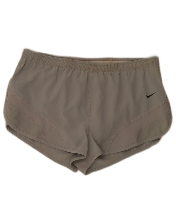 Pantaloncini sportivi Nike Dri Fit da donna UK 10 piccoli poliestere grigio