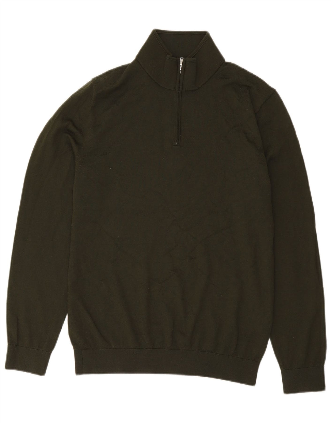 Maglione Reiss da uomo con zip e collo grande in acrilico verde