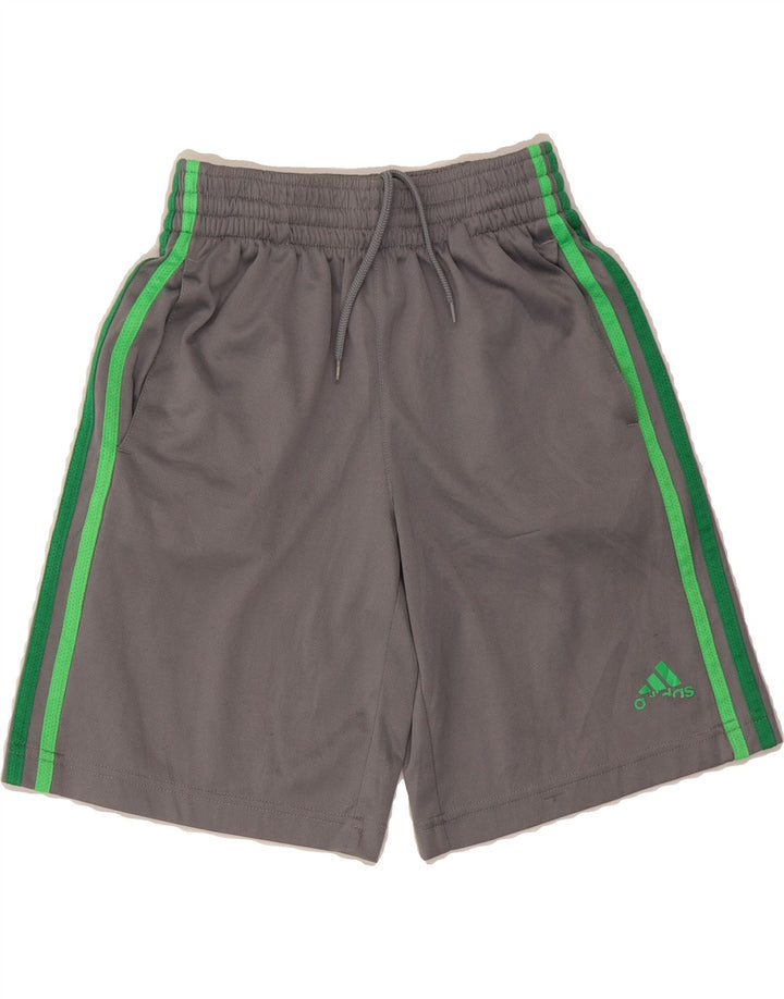 ADIDAS Boys Climalite Sport Shorts 7-8 Years Small  Grey Polyester Vintage Adidas and Second-Hand Adidas from Messina Hembry 