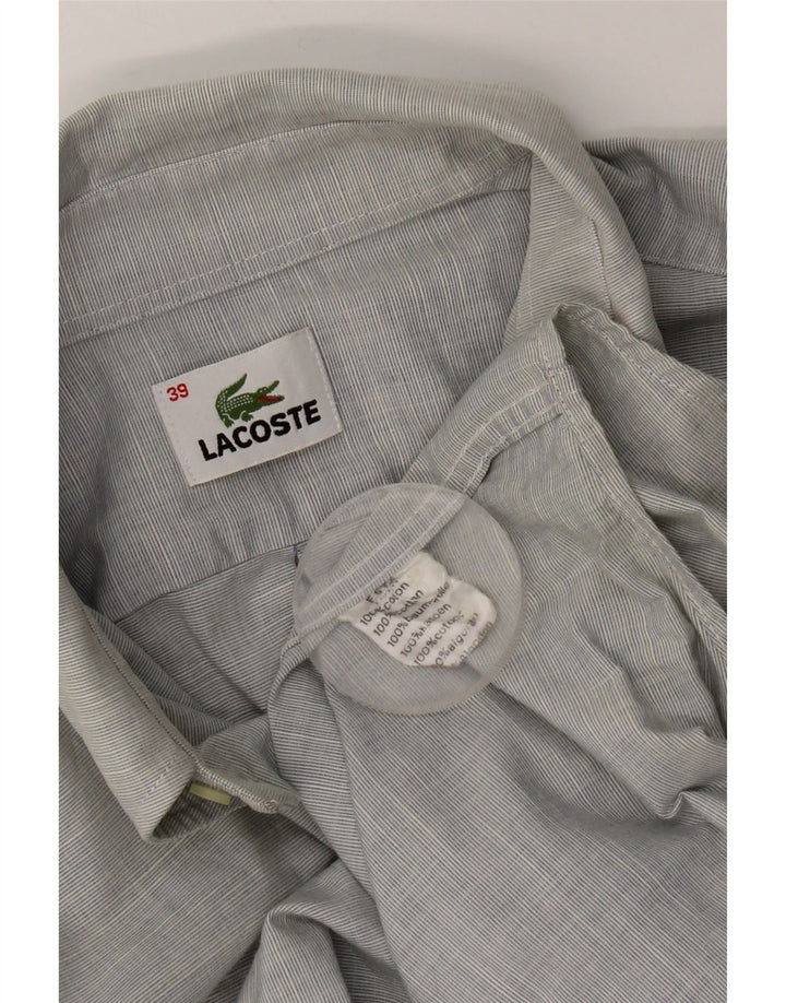 Camicia da uomo Lacoste taglia 39 cotone grigio medio