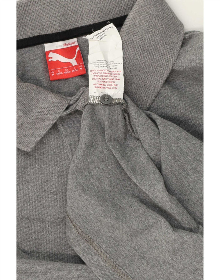 Polo da uomo Puma in cotone grigio medio