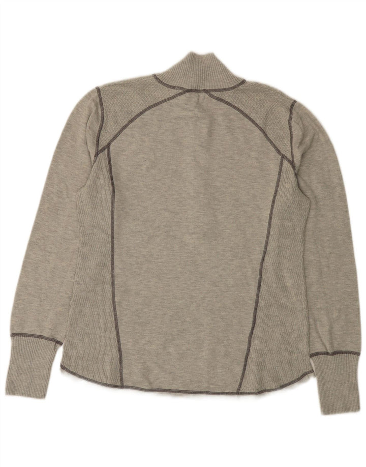EDDIE BAUER Maglione da donna con collo con zip UK 18 XL Poliestere grigio