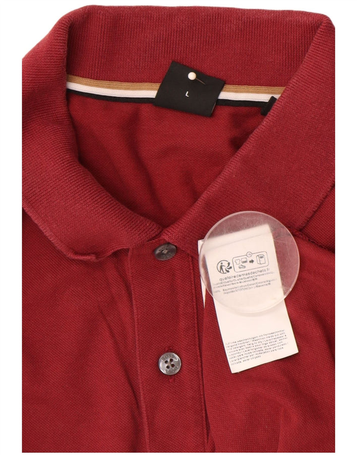 Polo da uomo HUGO BOSS grande in cotone bordeaux