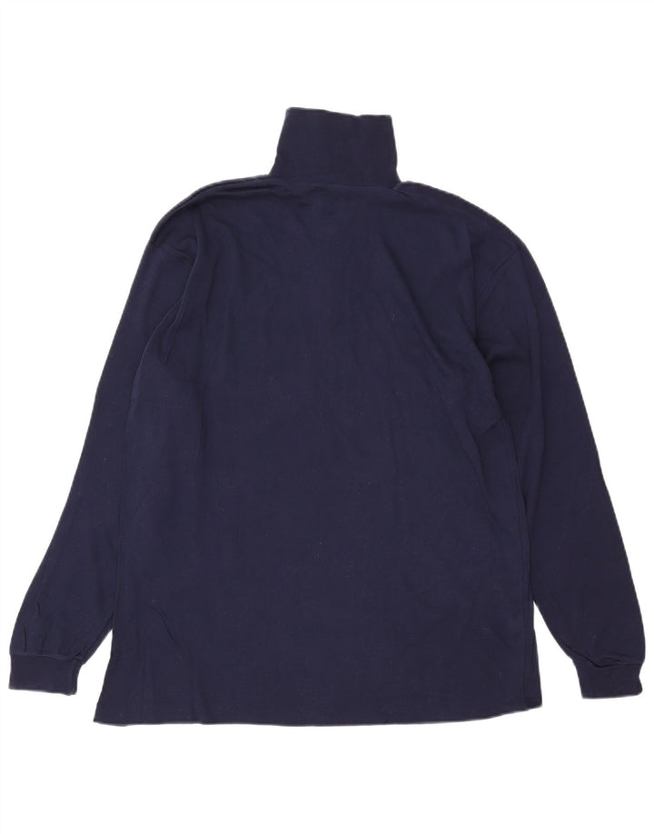 CONTE OF FLORENCE Top da uomo con zip e collo a maniche lunghe IT 52 Large Blu Navy