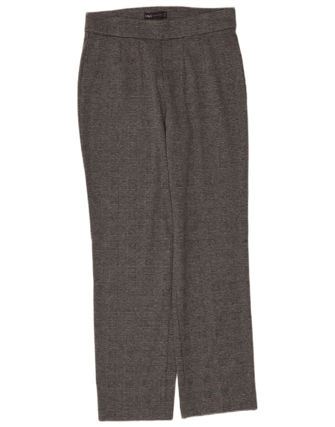Pantaloni casual da donna Marks & Spencer UK 10 Small W30 L28 Pied de poule grigio