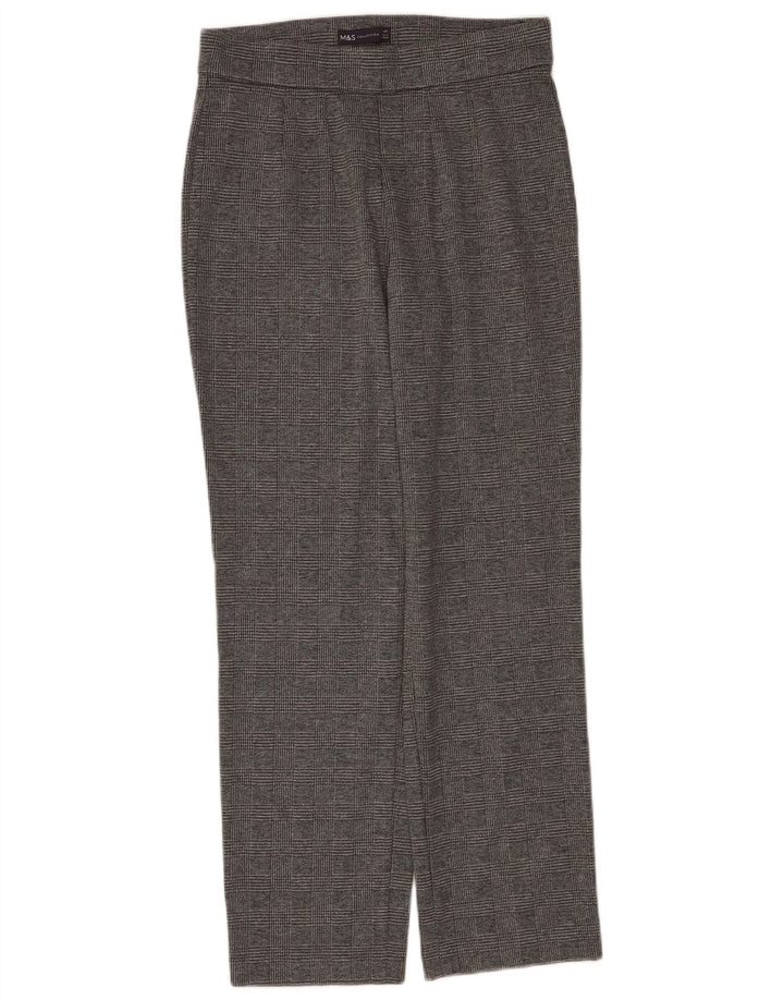 Pantaloni casual da donna Marks & Spencer UK 10 Small W30 L28 Pied de poule grigio