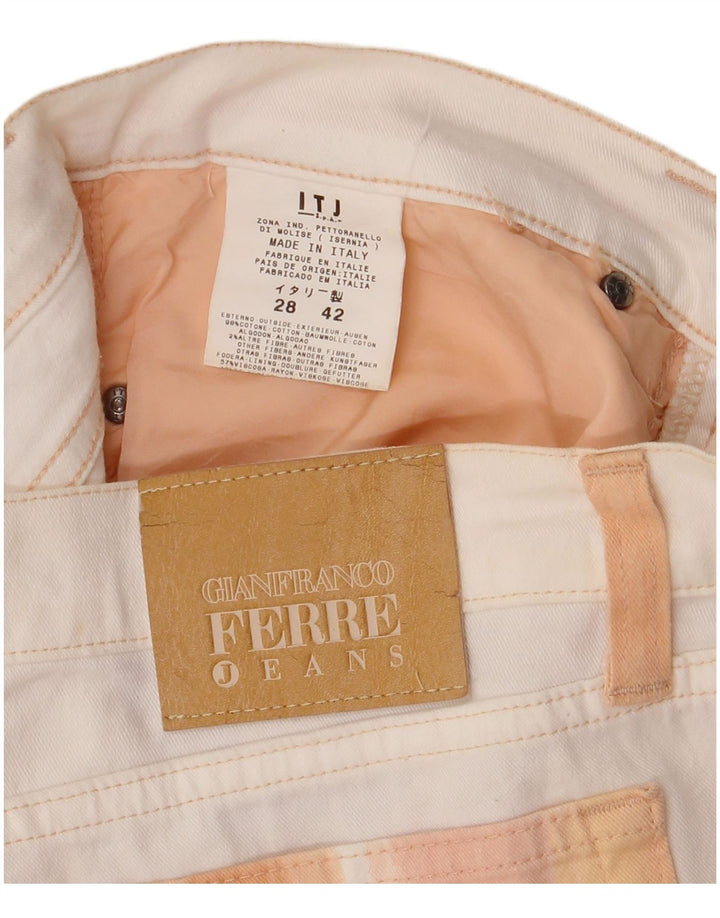 Gianfranco Ferre Bermuda da donna in denim Shorts W28 Medium White Colourblock