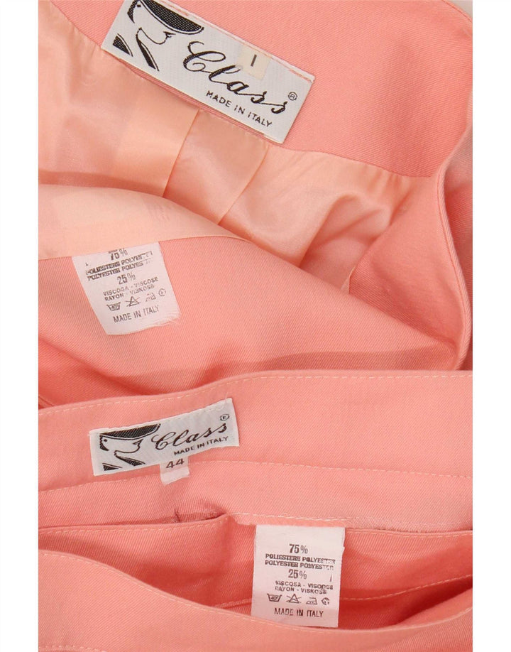 Set gonna vintage da donna in 2 pezzi IT 44 medio W28 poliestere rosa