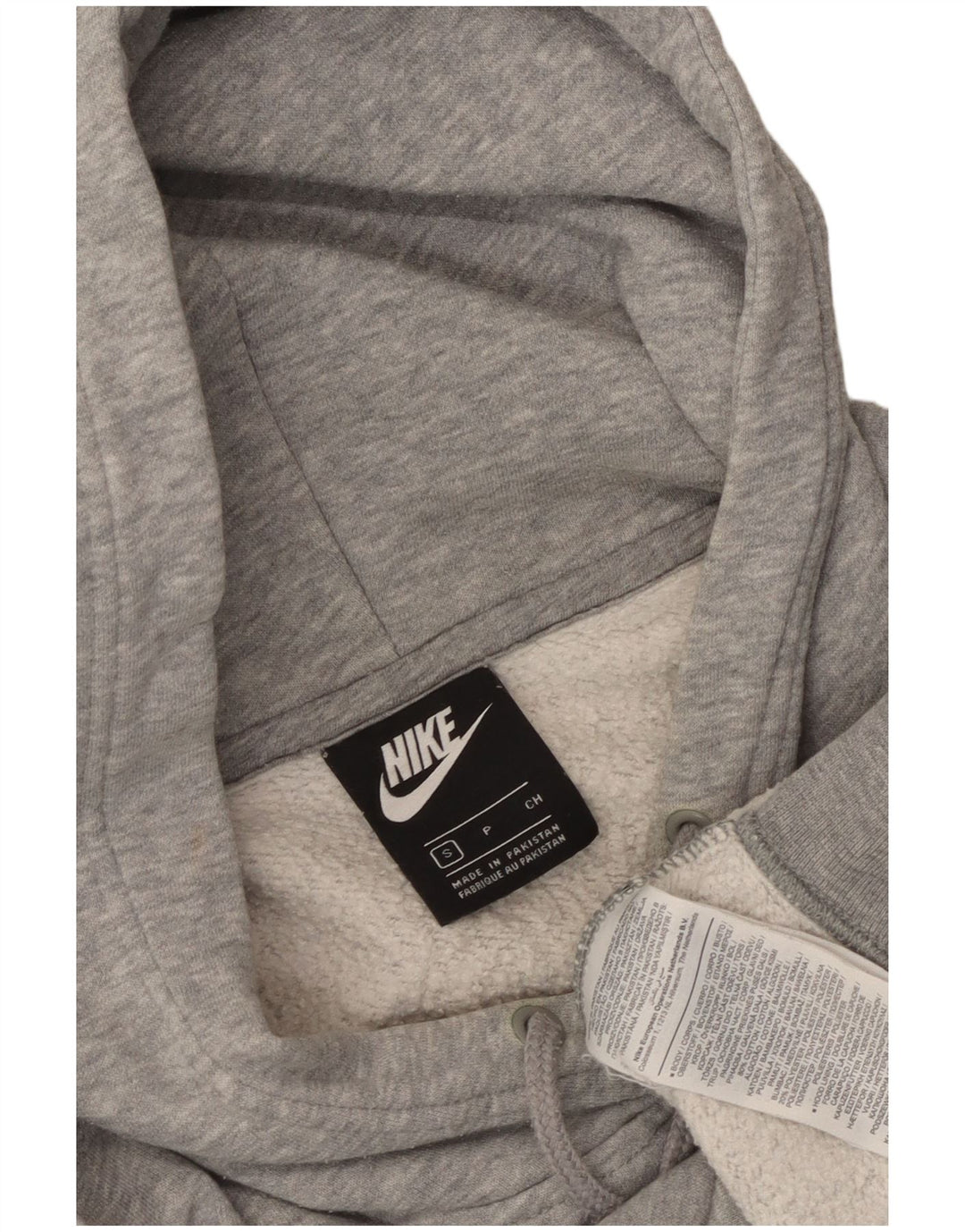 Maglione oversize con cappuccio da donna NIKE UK 10 piccolo cotone chiazzato grigio