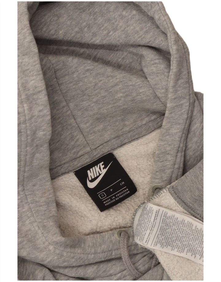 Maglione oversize con cappuccio da donna NIKE UK 10 piccolo cotone chiazzato grigio