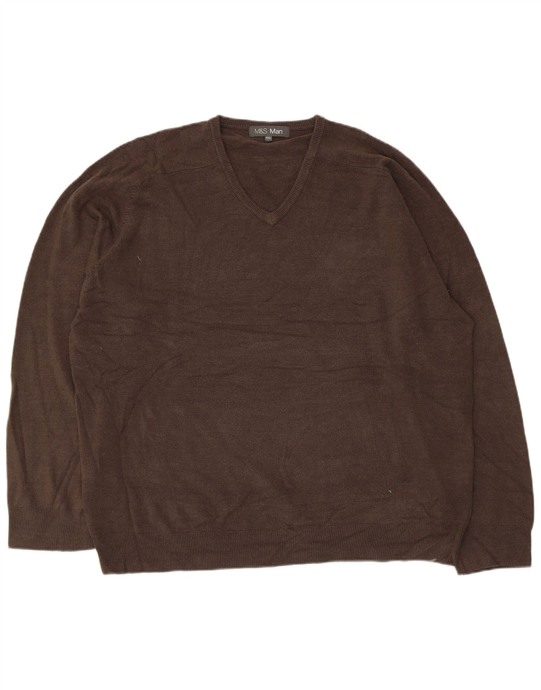Maglione da uomo con scollo a V Marks & Spencer 2XL acrilico grigio
