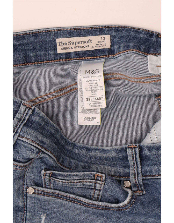 Jeans dritti Marks & Spencer da donna Sienna UK 12 medio W28 L28 blu