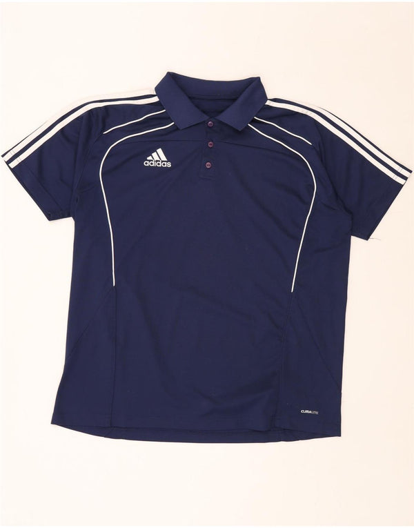 Polo ADIDAS da uomo Climalite UK 46/48 XL Poliestere blu navy