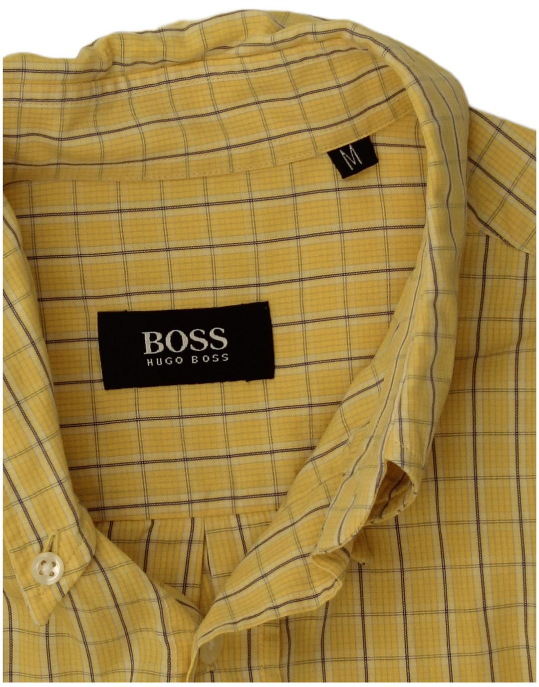 Camicia da uomo Hugo Boss a quadri gialli medi