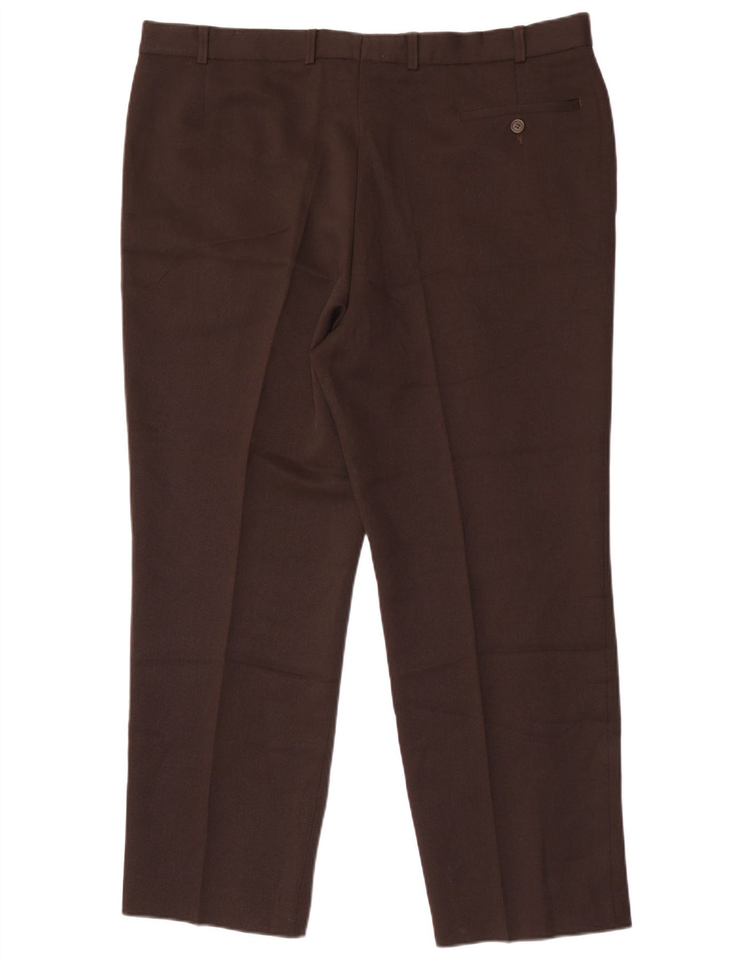 Pantaloni da abito dritti da uomo Marks & Spencer W40 L29 poliestere marrone