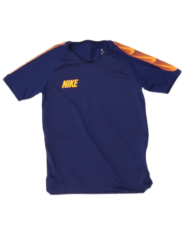 T-shirt grafica NIKE per ragazzi, 10-11 anni, color block medio blu navy