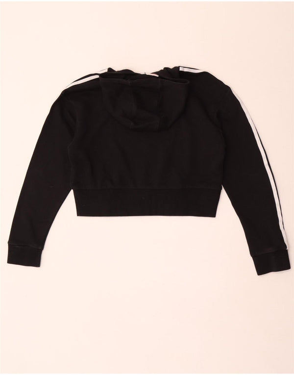 Felpa con cappuccio corta grafica Adidas per ragazze 12-13 anni in cotone nero