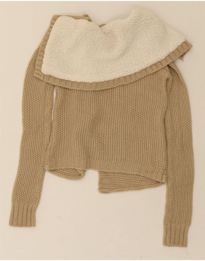 ZARA Womens Cardigan Sweater UK 14 Medium Beige Cotton Vintage Zara and Second-Hand Zara from Messina Hembry 
