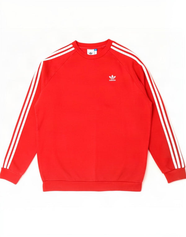 Felpa Adidas Uomo Maglione Medio Rosso Cotone