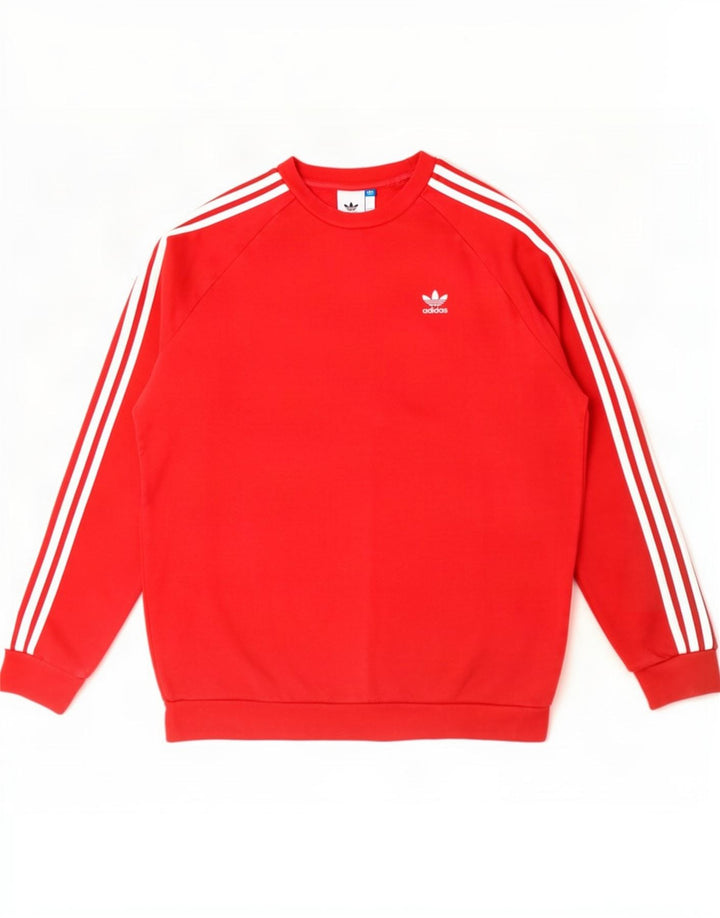 Felpa Adidas Uomo Maglione Medio Rosso Cotone