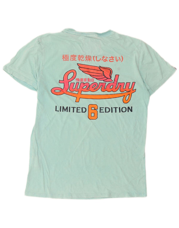T-shirt grafica da uomo Superdry Top Small in cotone turchese