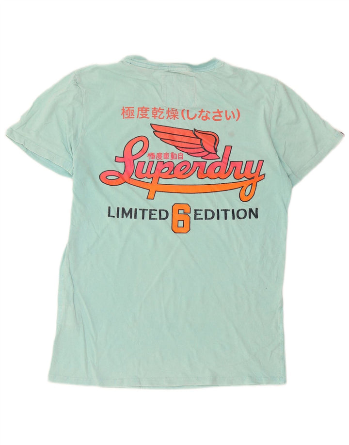 T-shirt grafica da uomo Superdry Top Small in cotone turchese