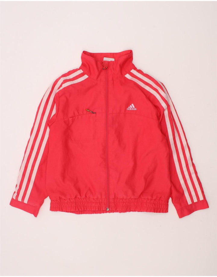 ADIDAS Girls Tracksuit Top Jacket 4-5 Years Pink Polyester Vintage Adidas and Second-Hand Adidas from Messina Hembry 