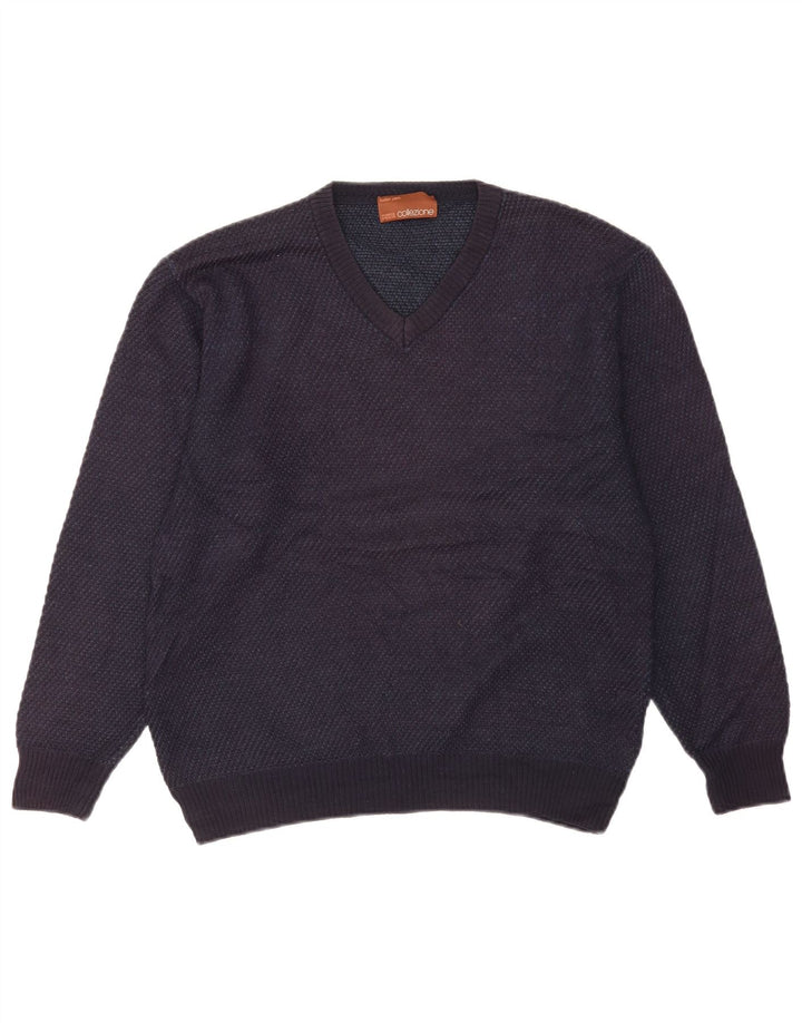 Maglione maglione con scollo a V da uomo Marks & Spencer piccolo blu navy