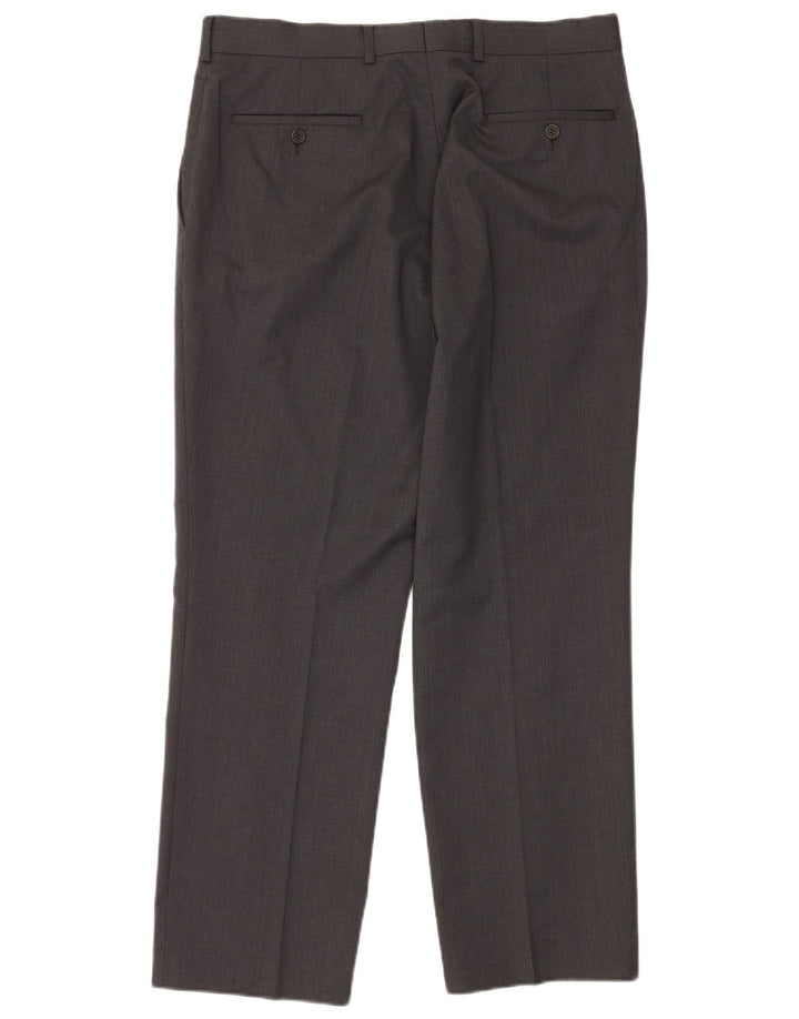 Abito da uomo in 2 pezzi elasticizzato a 2 bottoni Ted Baker UK 42 XL W36 L30 Lana grigia