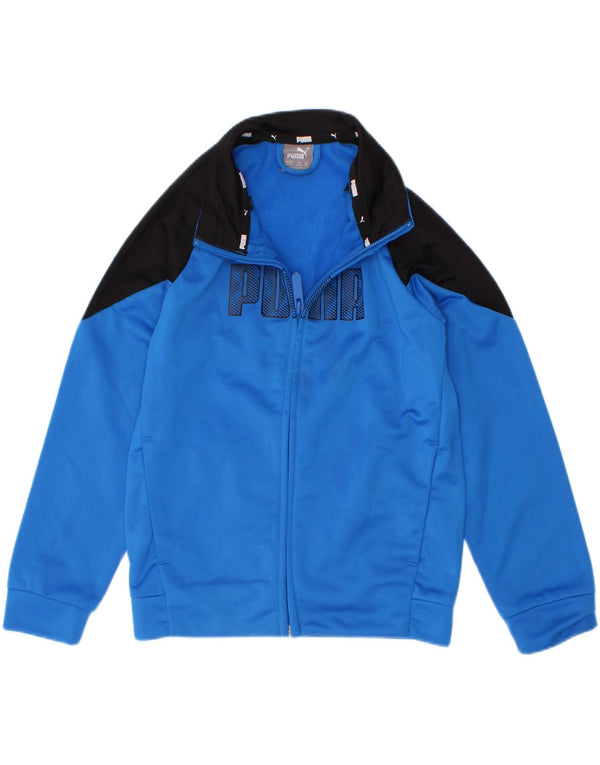 Giacca da tuta grafica da ragazzo Puma 5-6 anni in poliestere color block blu