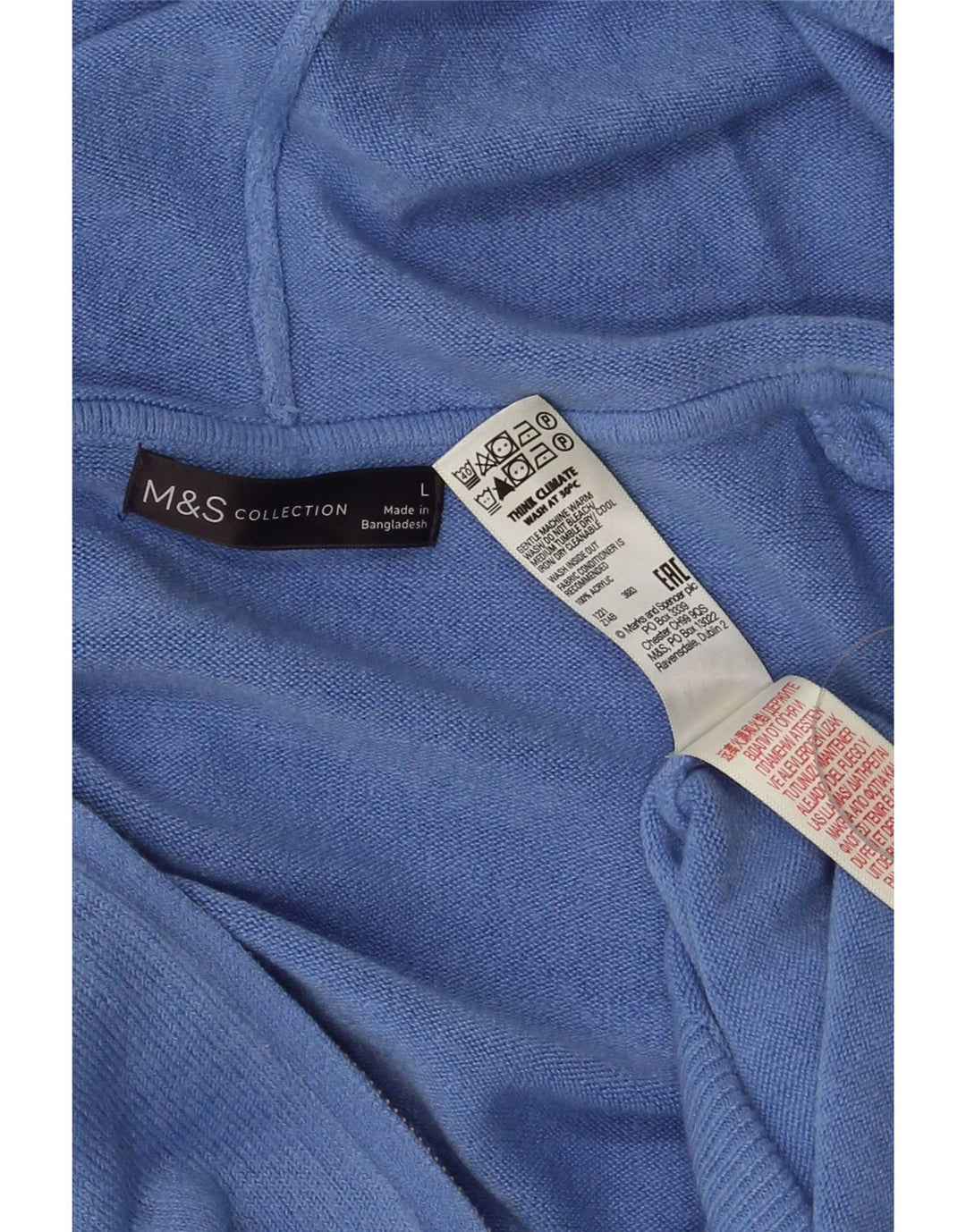 Maglione cardigan con cappuccio da uomo Marks & Spencer grande acrilico blu