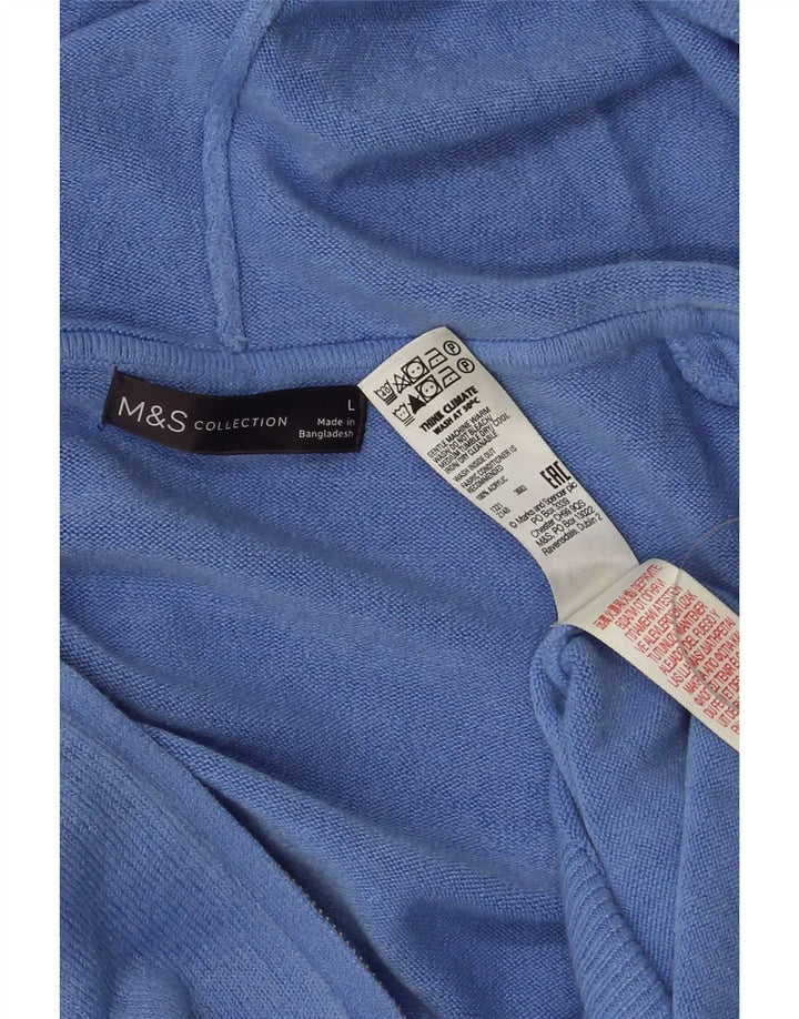 Maglione cardigan con cappuccio da uomo Marks & Spencer grande acrilico blu