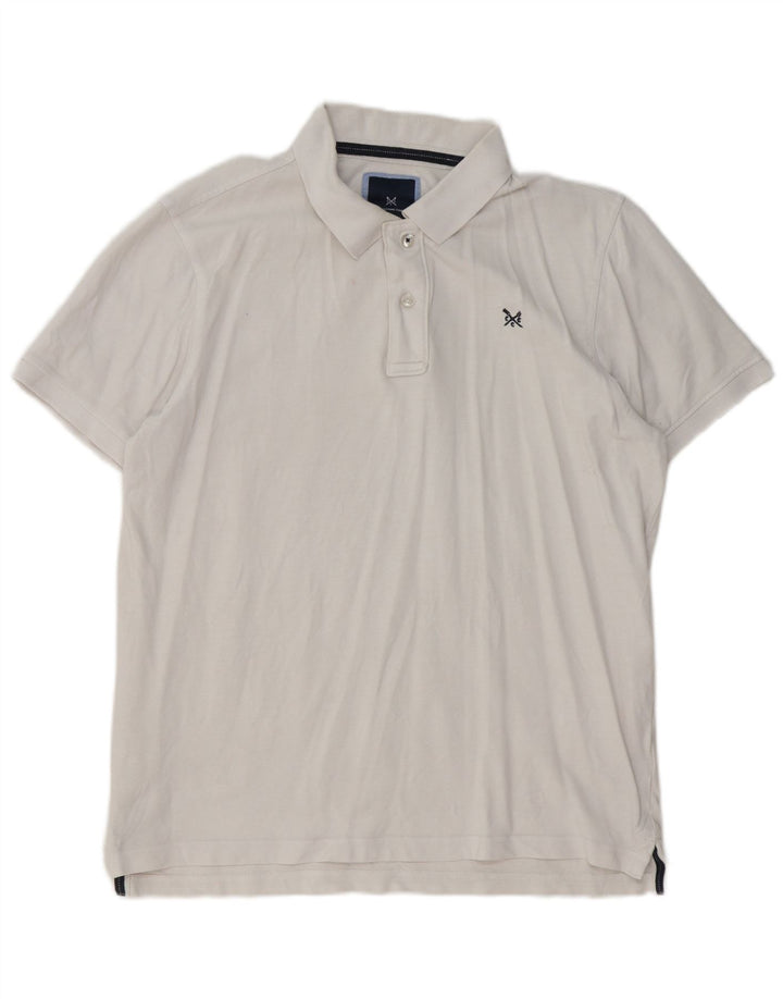 Crew Clothing Polo da uomo grande in cotone bianco