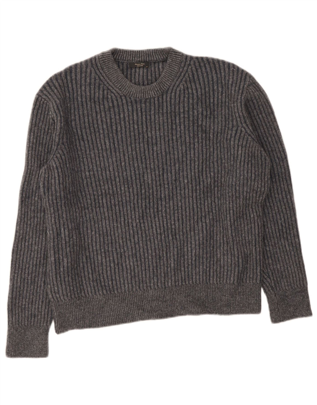 Maglione maglione girocollo da donna Massimo Dutti UK 16 grande lana grigia