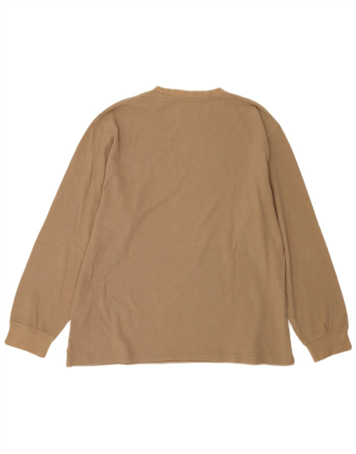 Timberland Top da uomo a manica lunga grande in cotone marrone
