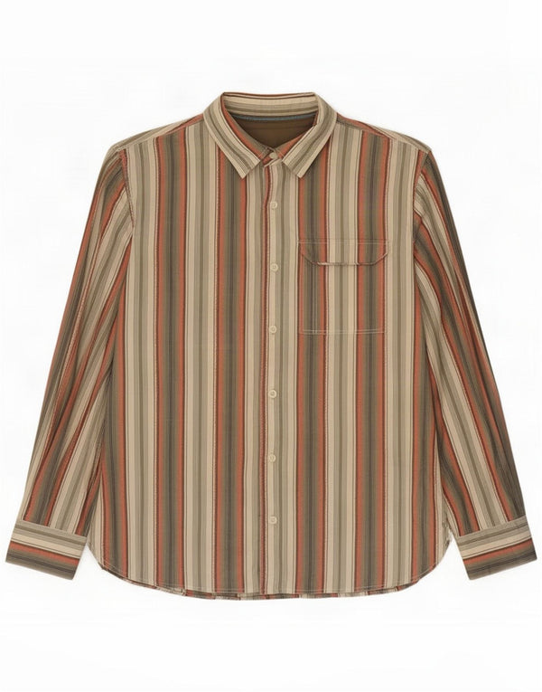 Camicia da uomo Fat Face XL Cotone a righe kaki