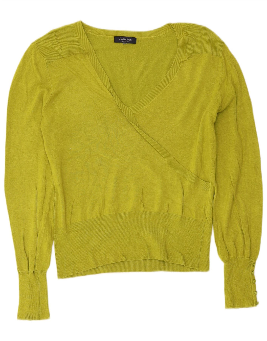 Maglione maglione con scollo a V da donna Debenhams UK 14 Verde medio
