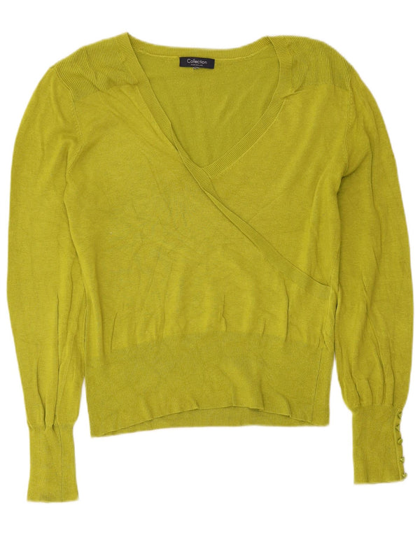 Maglione maglione con scollo a V da donna Debenhams UK 14 Verde medio