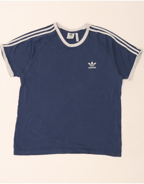 ADIDAS Mens T-Shirt Top XL Blue Cotton