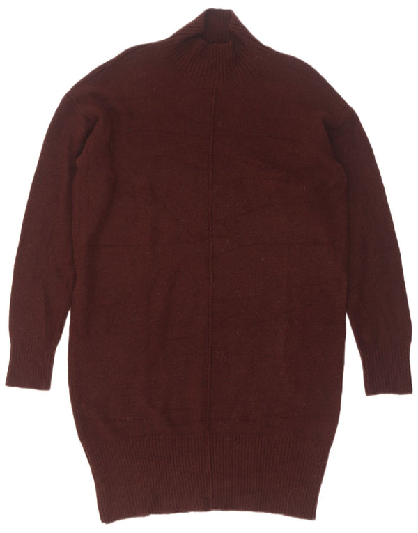 Abito maglione a maniche lunghe da donna Oasis UK 14 Poliacrilico bordeaux medio