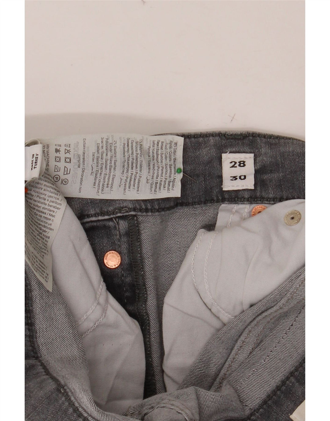 JACK & JONES Jeans slim da uomo W28 L30 cotone grigio