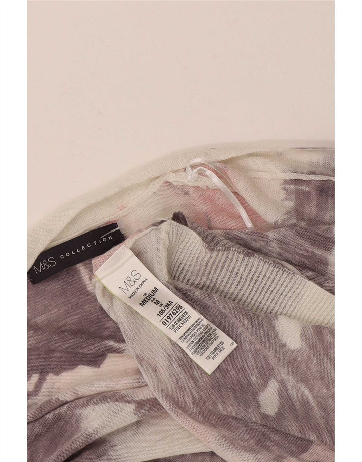 Maglione cardigan da donna con motivo astratto Marks & Spencer UK 14 Rosa medio