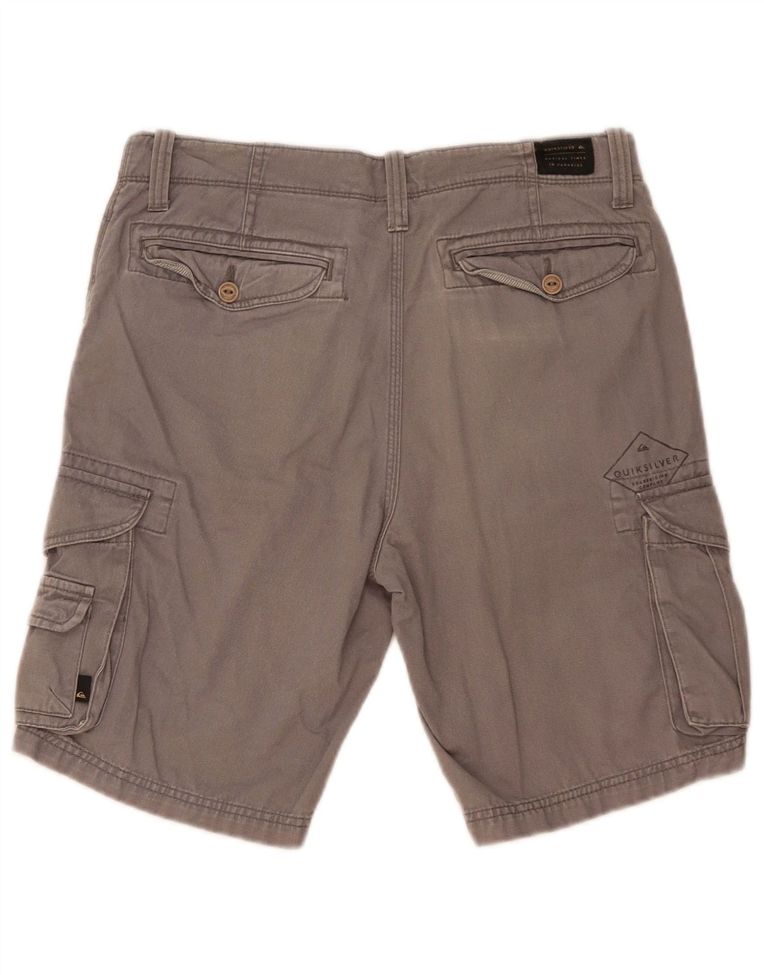 Pantaloncini cargo da uomo dal taglio dritto Quiksilver W30 in cotone grigio medio